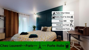 8 People - 4 rooms - Metro 14 & 7 - Porte Italie - Private Car Park- Wifi